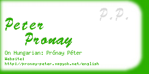 peter pronay business card
